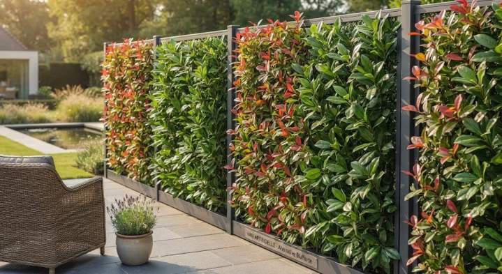 haies artificielles Photinia et laurier